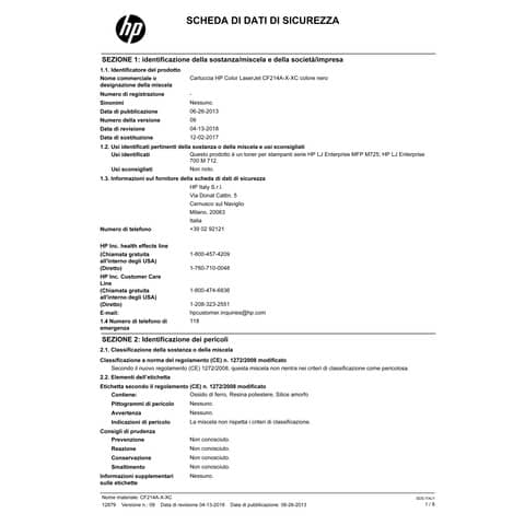 Toner alta capacità 14X HP nero  CF214X